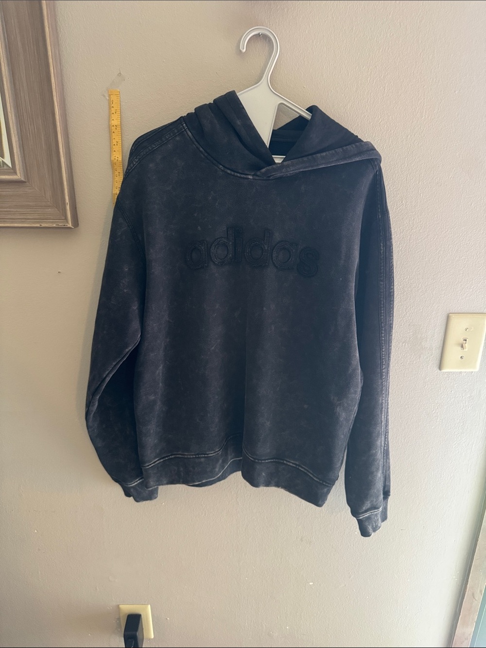 adidas Black Washed Logo Hoodie